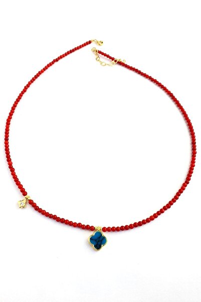 OSESHOP Turkuaz Taşlı Mercan Taşlı 925ayar Gümüş Üzerine Altın Kaplama Detayl...