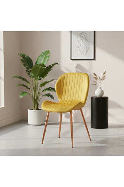 ARTA DOOR Opal Textile Chairs, Rose Gold Leg - Modern, HoReCa, Kitchen, Living Room, Office, Bedrooms, Hallways