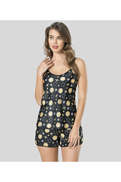 MQ Black pajama set, shorts and sleeveless top