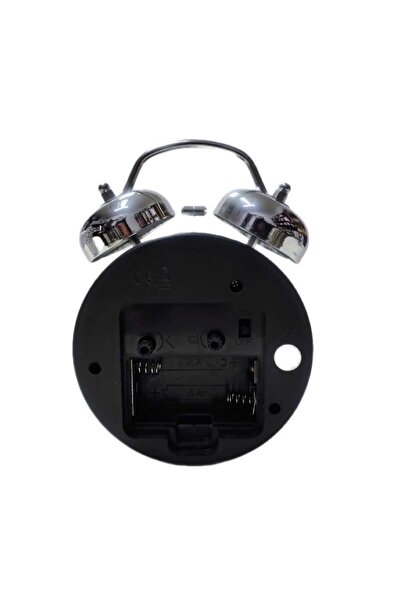 Mercury Twin Bell Quartz Alarm Clock – Classic Silver Analog Table Clock with Night Glow Numbers