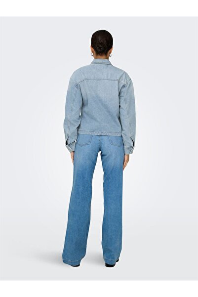 ONLY Only Women's Onlmıka Buttoned Double Pocket Denim Jacket 15352316   Blue