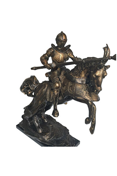 Gemma Statuette of a medieval soldier on horseback - knight with antique decoration