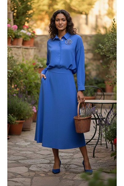 BRGCLOTHING Floral Accessory Skirt Blouse Set