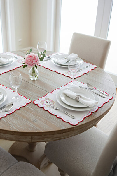 YXL HOME American Service 2-Piece Linen Love Birds Matching Rectangular Luxury Dining Table Set