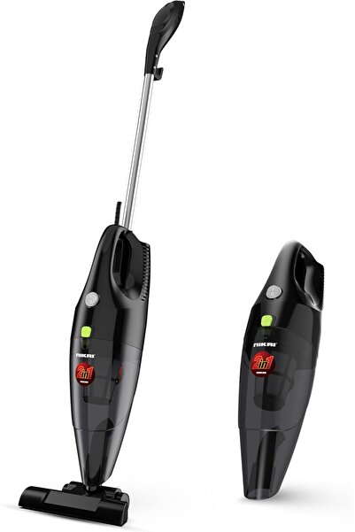 Nikai مكنسة كهربائية 2 في 1، عصا ومحمولة باليد، كيس غبار قابل للغسل، كوب غبار...