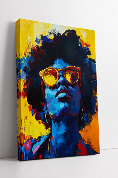 KOSS Dijital Μοντέρνα καλλιτεχνική ζωγραφική σε καμβά με μπλε τόνους αφροαμερ...