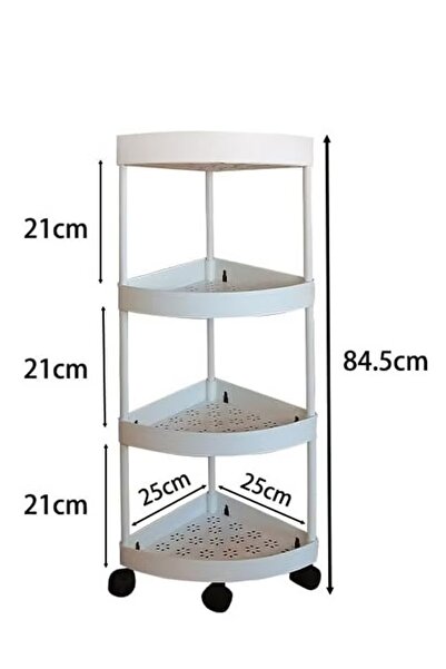 Generic 4-Tier Storage Cart Triangle Corner Shelf Rack Rolling Cart Organizer Shelving Cart with Wheels