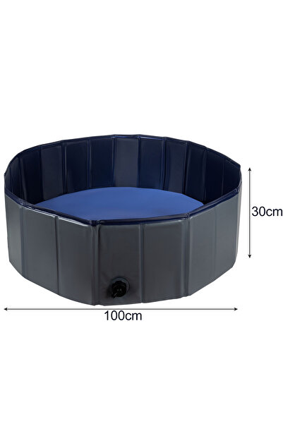 zola Collapsible pet pool,solid side walls, 100x30 cm, grey