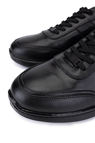 Tamer Tanca Men's Genuine Leather Black Casual Shoes