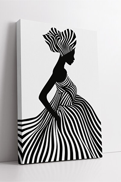 KOSS Dijital Αφρικανική γυναίκα σκίτσο σε μαύρο και άσπρο μοντέρνο διακοσμητι...
