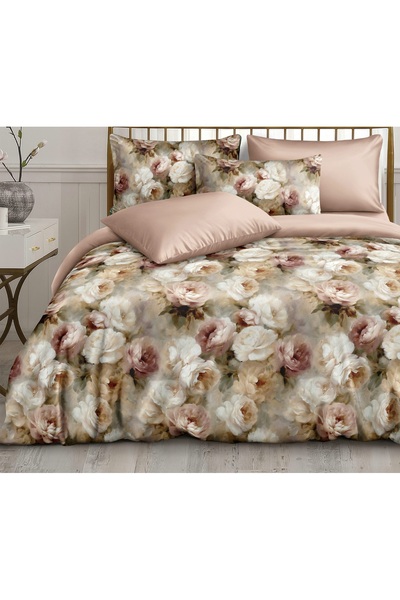 CHIRASO CHIRASO Bed Linen, Fine SATIN 4 Pieces ELASTIC Fitted Sheet 180x200 Duvet Cover 200x230 2 Pillowcases