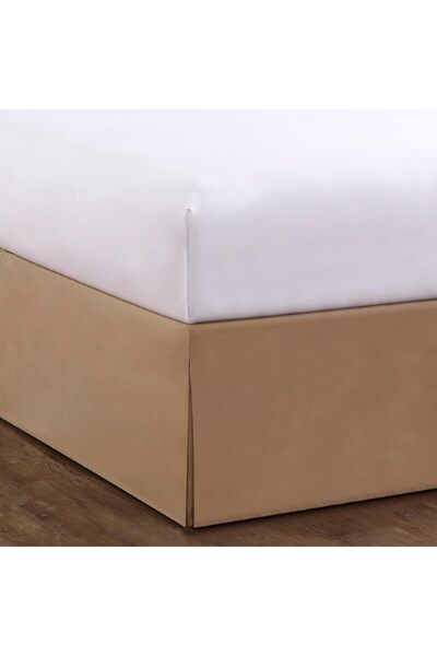 Generic Classic No-Lift Bed Skirt, Wrinkle-Resistant, 36cm Drop, King, Mocha - Bed Maker's