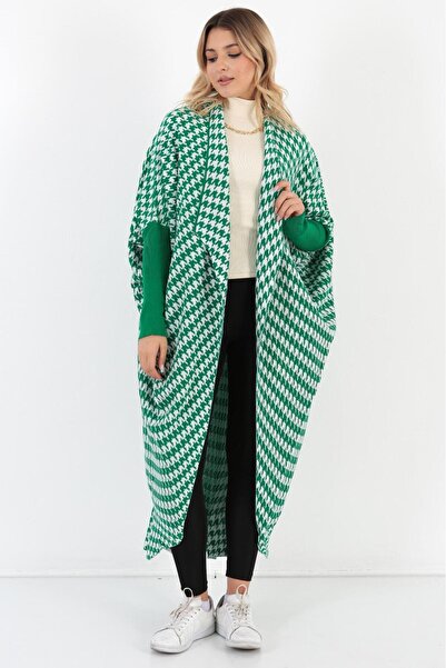 Cemre Life New Deux Kazayağı Patterned Knitwear Poncho