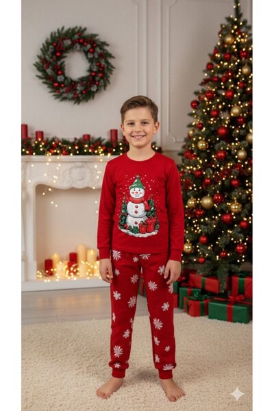 ARBİ kids Unisex Christmas Snowman Pajama Set