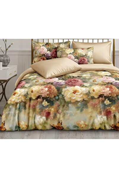 CHIRASO CHIRASO Bed Linen, Fine SATIN 4 Pieces ELASTIC Fitted Sheet 180x200 Duvet Cover 200x230 2 Pillowcases