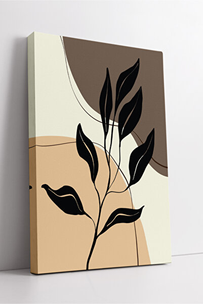 KOSS Dijital Pictură abstractă cu model de frunze, pictură minimalistă pe pân...