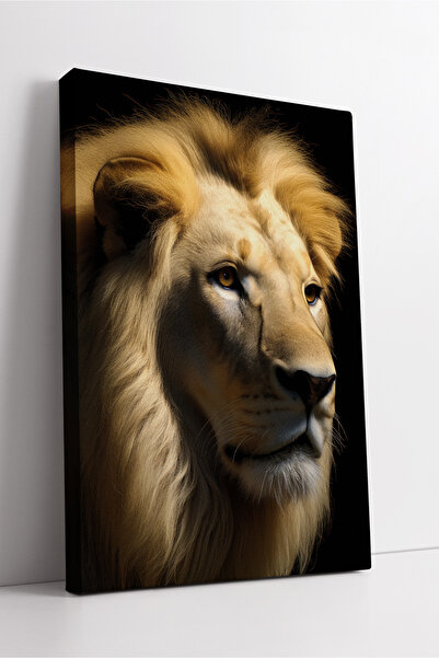 KOSS Dijital Εικόνα σε καμβά με λευκό λιοντάρι που αντιπροσωπεύει την αρχοντι...
