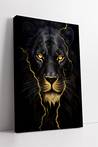 KOSS Dijital Pictură pe pânză cu leu fulger, opera de artă puternică și miste...