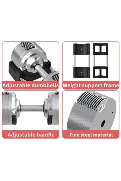 ZOCO BODY FIT Adjustable dumbbell set, Zoco Body Fit®, YLK052, total weight 65Kg, Steel, Chrome