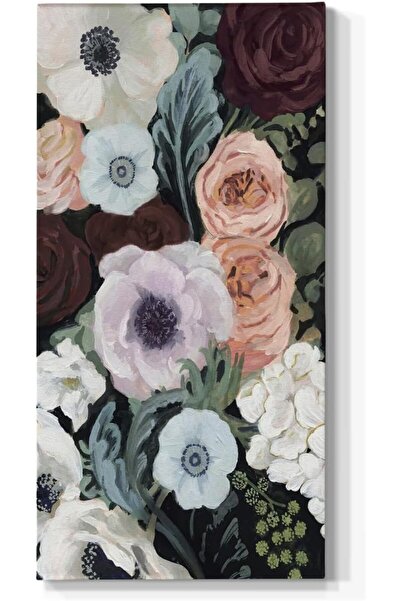 ALAYRA International White & Pink Roses Wall Art – Floral Canvas Painting for...