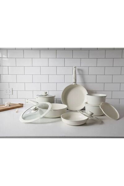 Masterchef طقم أواني طهي ومقالي مكون من 15 قطعة مع مقابض قابلة للفصل وتقنية ا...