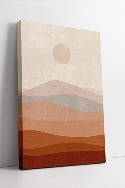 KOSS Dijital Pictură abstractă pe pânză cu munte și soare în stil boho – deco...