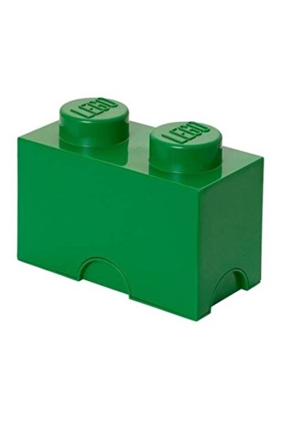 LEGO brick container with 2 studs (Dark Green)
