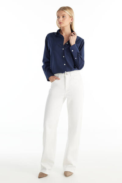 Ted Baker KIRIK BEYAZ SLOANE GENİŞ PAÇA JEAN PANTOLON