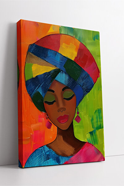 KOSS Dijital Portret de femeie africană, stil de artă etnică, pictură decorat...