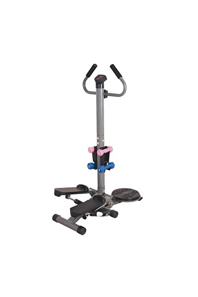ZOCO BODY FIT Mini stepper, Zoco Body Fit® cu mânere, LCD, platformă rotativă + set de gantere, negru