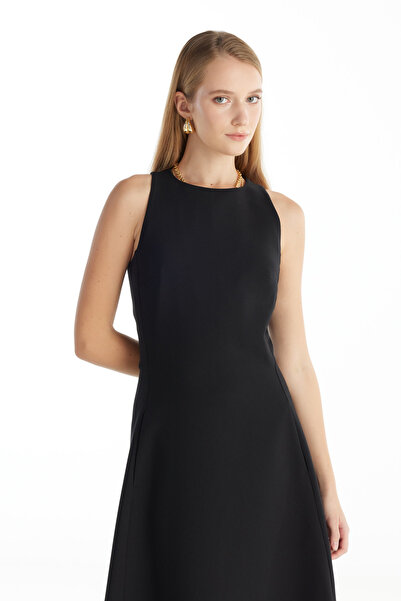 Ted Baker SİYAH KOLSUZ KLOŞ MİDİ ELBİSE