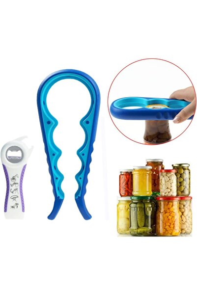 mediLOGIC Deschizator capace borcane, recipiente si sticle, multifunctional, 5 in 1, albastru, mediLOGIC™