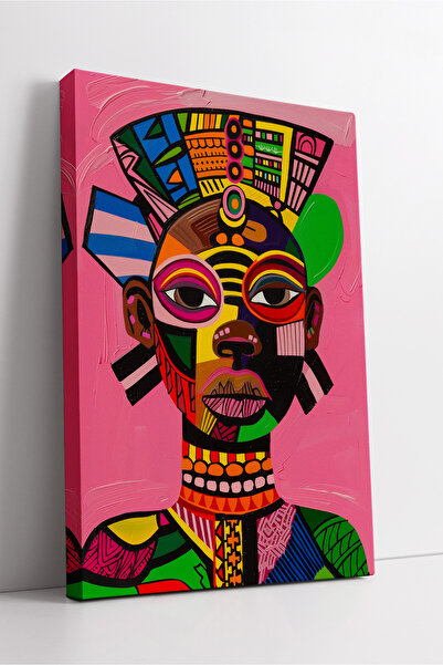 KOSS Dijital Portret de femeie africană, stil de artă etnică modernă, pictură...