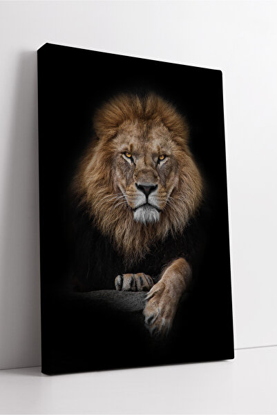 KOSS Dijital Pictură pe pânză cu portret de leu, decor modern de perete cu fu...