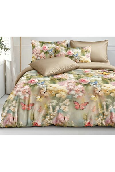 CHIRASO CHIRASO Bed Linen, Fine SATIN 4 Pieces ELASTIC Fitted Sheet 180x200 Duvet Cover 200x230 2 Pillowcases