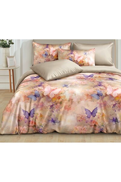 CHIRASO CHIRASO Bed Linen, Fine SATIN 4 Pieces ELASTIC Fitted Sheet 180x200 Duvet Cover 200x230 2 Pillowcases