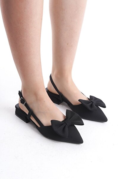 FEMME حذاء نسائي بكعب عالٍ ومقدمة مدببة ومزين بفيونكة وحزام خلفي مفتوح من Moh...