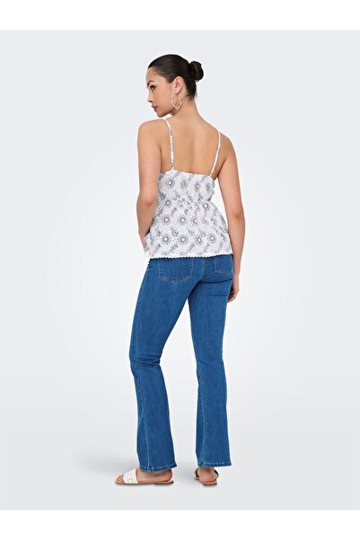 ONLY Onlanja Life Strap V-Neck Singlet Wvn Women's White Blouse - 15344640