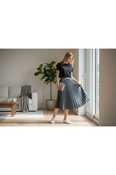 OwenLife Owen Life Leather-Look Standard Size 38 40 42 44 46 48 50 Compatible Elastic Waist Skirt