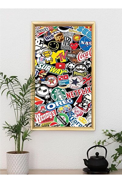 Generic لوحة جدارية مؤطرة "جميع نسخ الشعارات" - منازل كليفركرافت، ٤٠×٥٥ سم، م...