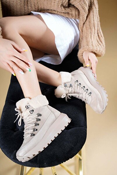 Zerenyus Γυναικείες αθλητικές μπότες Careo Premium Lace-up Winter Fur Suede