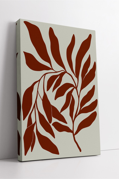 KOSS Dijital Pictură modernă abstractă minimalistă pe pânză, cu model de frun...