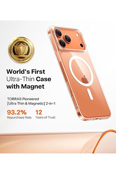 TORRAS SlimFit-Mag Case for 17 Pro Max (6.9", 2025) - Ultra-Thin MagSafe Compatible, Clear