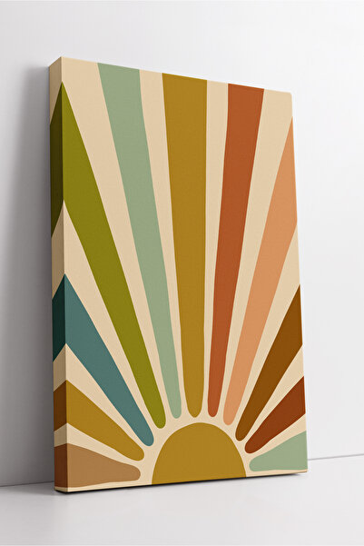 KOSS Dijital Pictură pe pânză în stil retro cu raze de soare în stil boho – D...