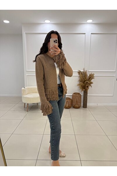 Butik Püsküllü Triko Hırka