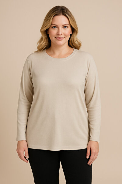 TUSSE Γυναικεία μπλούζα Basic κοτλέ 100% βαμβακερή μεγάλου μεγέθους