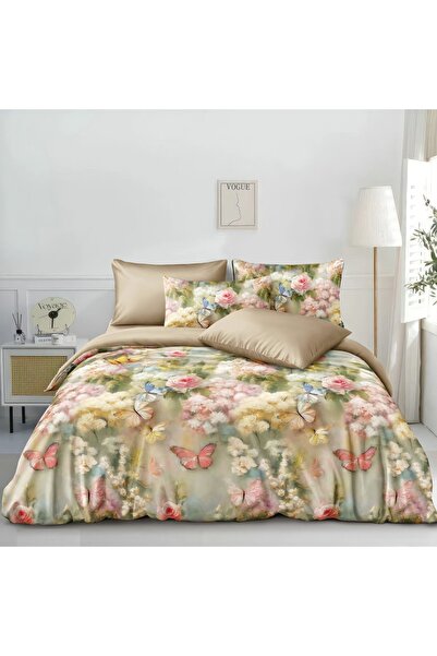 CHIRASO CHIRASO Bed Linen, Fine SATIN 4 Pieces ELASTIC Fitted Sheet 180x200 Duvet Cover 200x230 2 Pillowcases