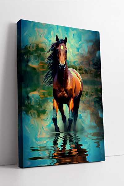 KOSS Dijital Reflecții abstracte ale apei, pictură pe pânză cu cal, în tonuri...