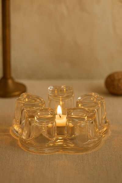 Anadolu Saray Glass Heating Stand Teapot and Teacup Warmer Heat Preservation Apparatus Musk Glass Heater Nihale