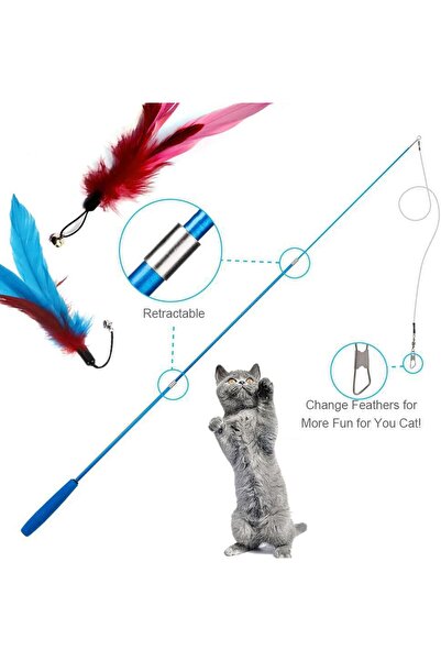 zola Toy for cats, model with 10 feathers, plastic, multicoloured